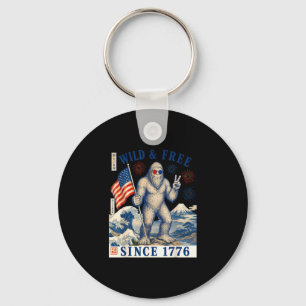 Freedom since 1776 bigfoot patriotic sasquatch for keychain