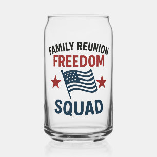 Freedom Squad Family Reunion Shirt – USA Patriotic Can Glass