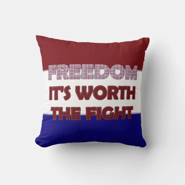 Freedom-Square Throw Pillow (Front)