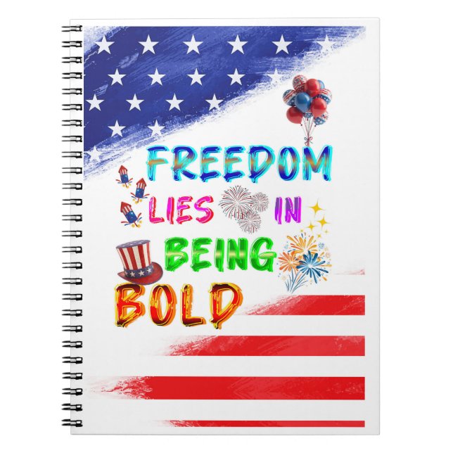 Freedom Stationery Lies In Being Bold Notebook (Front)