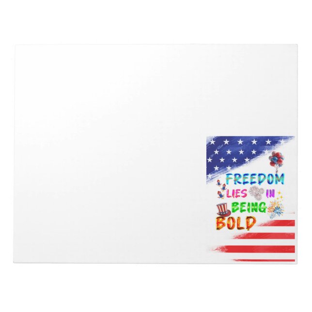 Freedom Stationery Lies In Being Bold Notepad (Front)