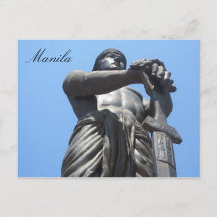 freedom statue manila postcard
