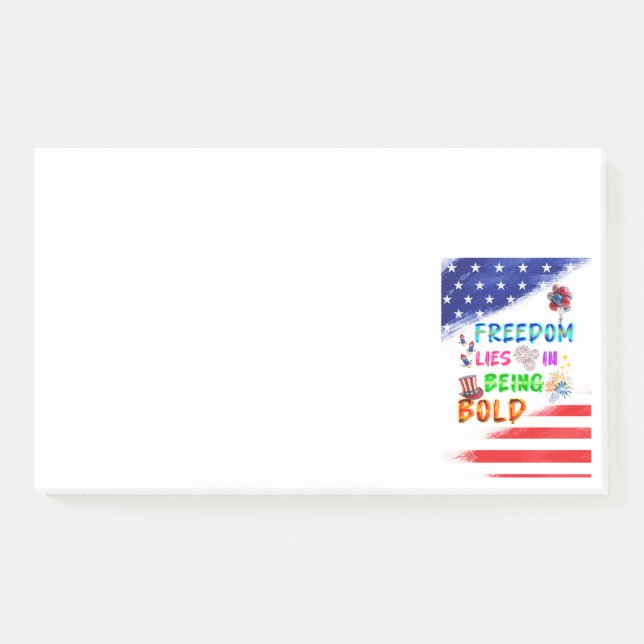 Freedom Sticky Lies In Being Bold Post-it Notes (Front)