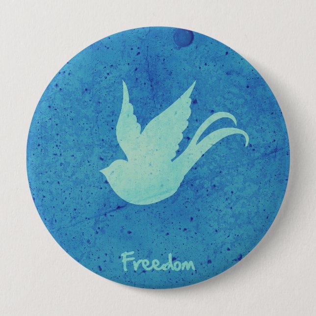 Freedom swallow 4 inch round button (Front)