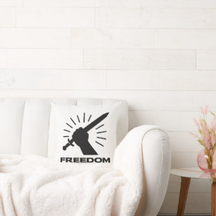 freedom sword graphic throw pillow