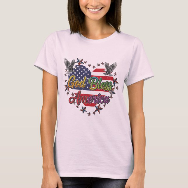 Freedom Threads: Bold American Pride Prints T-Shirt (Front)