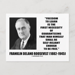 Freedom To Learn First Necessity Self-Reliant Postcard
