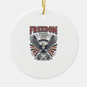 Freedom Tour 1776 Vintage Eagle Patriotic Shirt_1 Ceramic Ornament