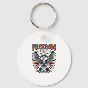 Freedom Tour 1776 Vintage Eagle Patriotic Shirt_1 Keychain