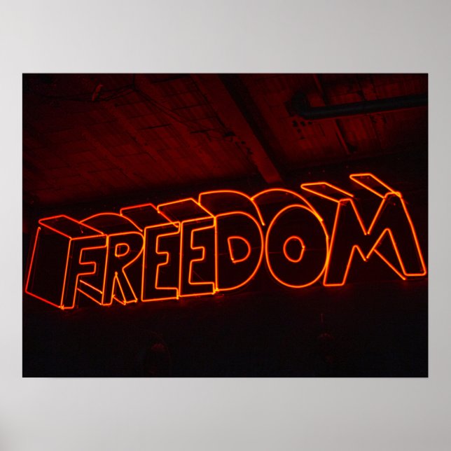 Freedom Typographic Image Word Text Art Poster (Front)