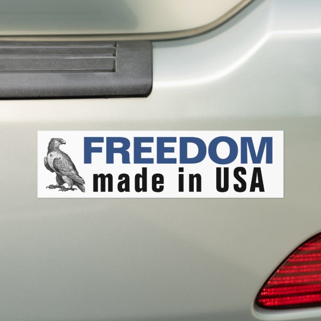 Freedom USA - eagle Bumper Sticker (On Car)