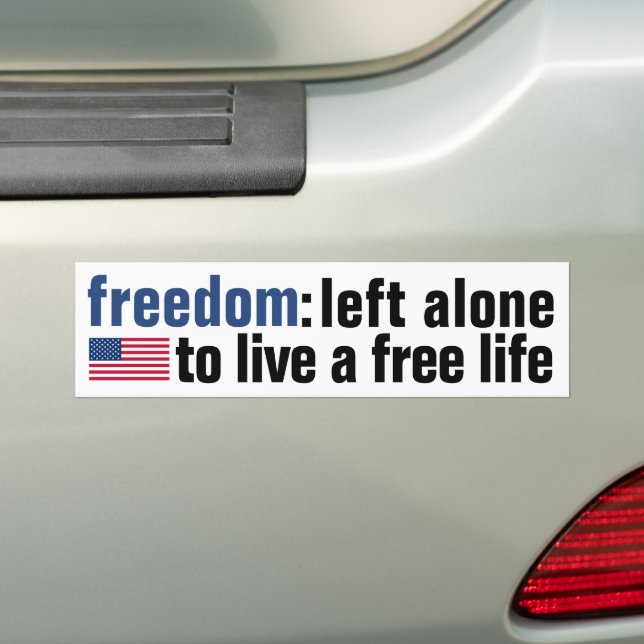 Freedom (v.3 flag)  Bumper Sticker (On Car)