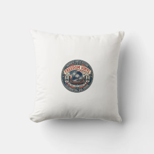 Freedom Vinyl Patriotic Patriotic Vinyl Record Mus Throw Pillow