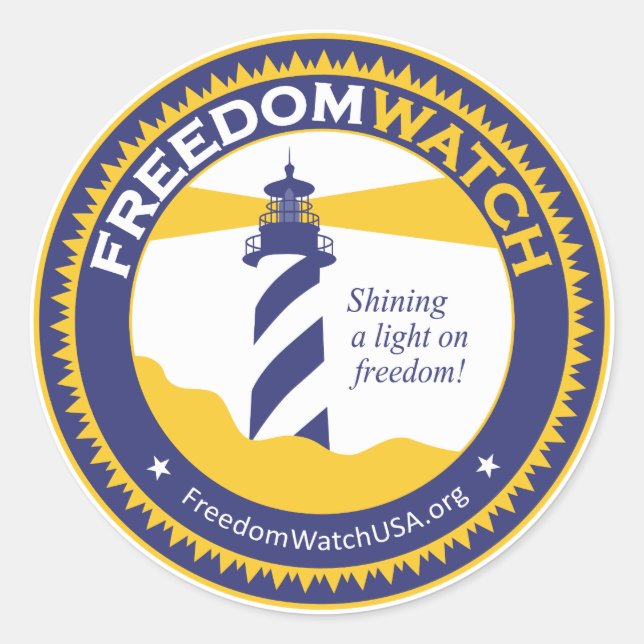 Freedom Watch Classic Round Sticker (Front)