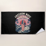 Freedom Wave 4th Of July Beach Towel<br><div class="desc">Freedom Wave 4th Of July</div>