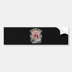 Freedom Wave 4th Of July Bumper Sticker