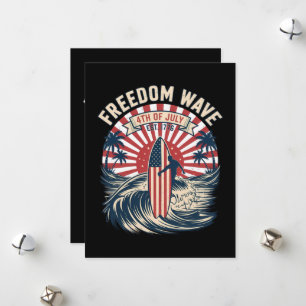 Freedom Wave 4th Of July Holiday Card