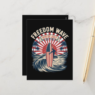 Freedom Wave 4th Of July Holiday Postcard