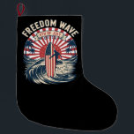 Freedom Wave 4th Of July Large Christmas Stocking<br><div class="desc">Freedom Wave 4th Of July</div>