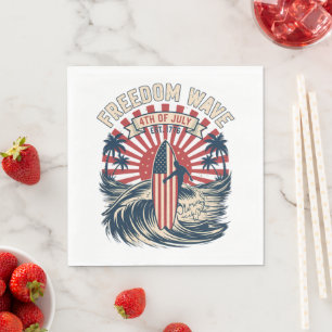 Freedom Wave 4th Of July Napkin