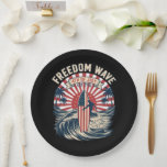 Freedom Wave 4th Of July Paper Plate<br><div class="desc">Freedom Wave 4th Of July</div>