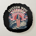 Freedom Wave 4th Of July Round Pillow<br><div class="desc">Freedom Wave 4th Of July</div>
