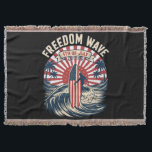 Freedom Wave 4th Of July Throw Blanket<br><div class="desc">Freedom Wave 4th Of July</div>