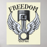 freedom wings pistons vintage motorcycle