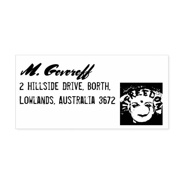 Freedom Yellow smiley face Rubber Stamp (Imprint)