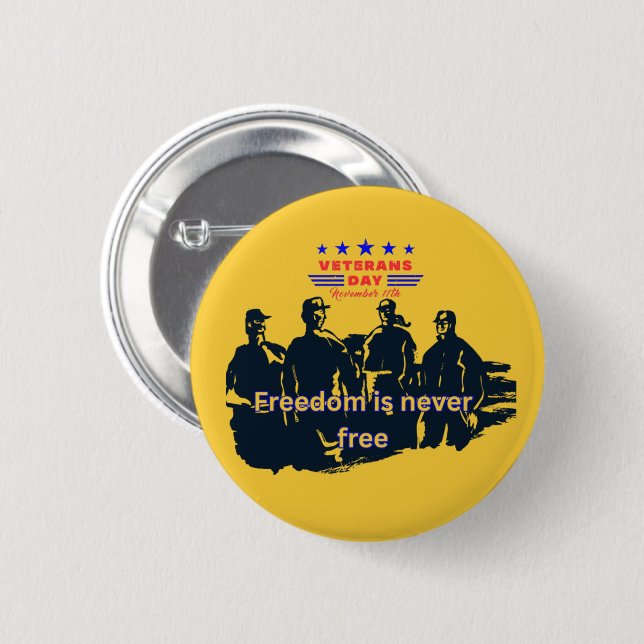 Freedom's Defenders light orange 2 Inch Round Button (Front & Back)