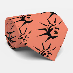 Freedom's Embrace: Retro Statue of Liberty  Tie