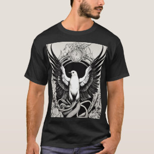 Freedom's Flight: Dove Escaping the Serpent's Embr T-Shirt