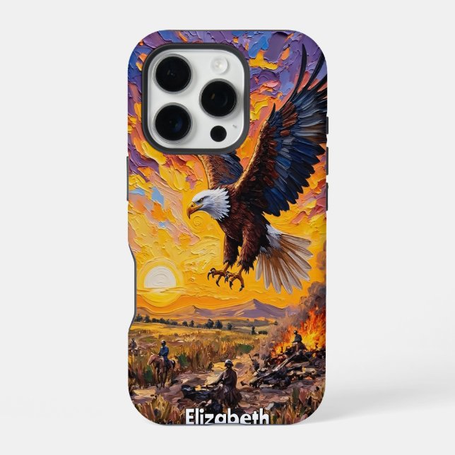 Freedom's Flight Over Conflict iPhone Case (Back)