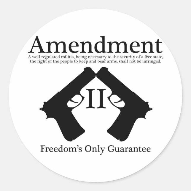 Freedom's Only Guarantee Classic Round Sticker (Front)