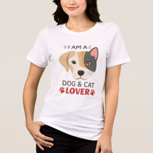 Freefit I AM A Dog & Cat Lover Women’s Tri-Blend S Shirt