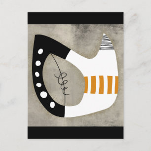 Freeform - Orange Black and White Postcard