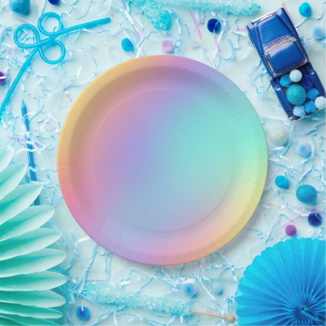 Freeform Pastel Gradient Paper Plate (Party)