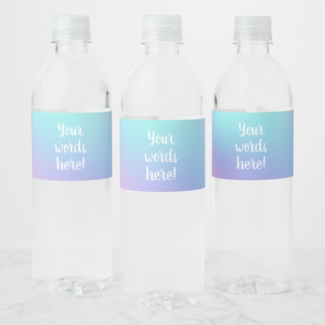 Freeform Pastel Gradient Water Bottle Labels (Bottles)