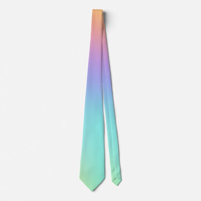 Freeform Pastel Rainbow Gradient  Tie (Front)