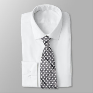 Freehand Painted Black Grey White Lines Tie