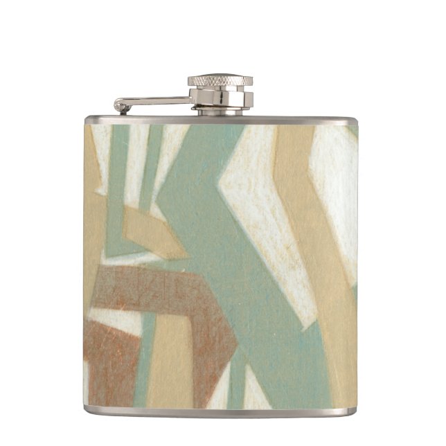 Freehand Painting by Norman Wyatt Hip Flask (Front)