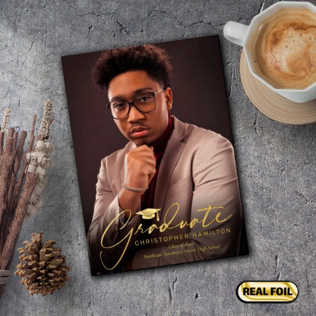 Freehand Script Front/Back Photo Graduation (Creator Uploaded)