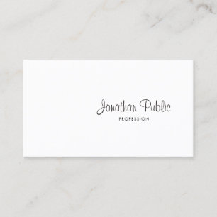 Freehand Script Modern Elegant Design Cool Plain Business Card