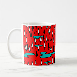 Freehand trees: Scandinavian Christmas pattern. Coffee Mug