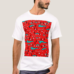 Freehand trees: Scandinavian Christmas pattern. T-Shirt