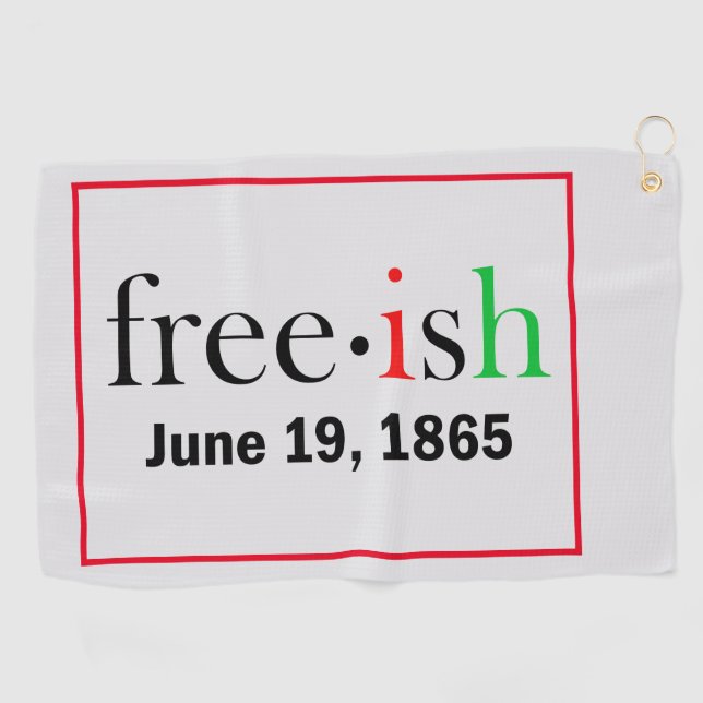 Freeish Juneteenth Golf Towel (Horizontal)