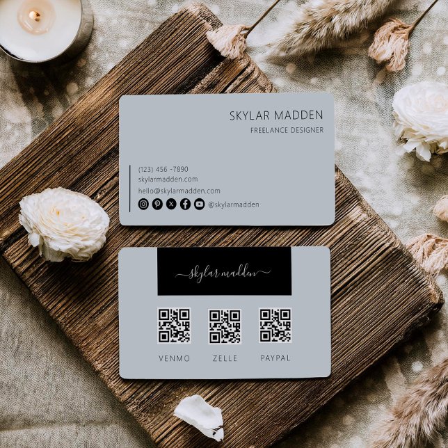 Freelance Business Card Cash Payment Scan QR Code  (Creator Uploaded)