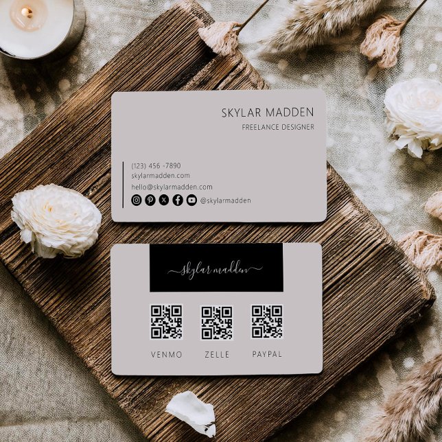 Freelance Business Card Cash Payment Scan QR Code  (Creator Uploaded)