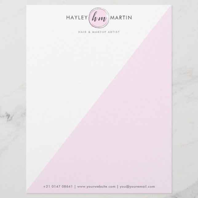Freelance Makeup / Hair Artist Elegant Custom Logo Letterhead (Front)
