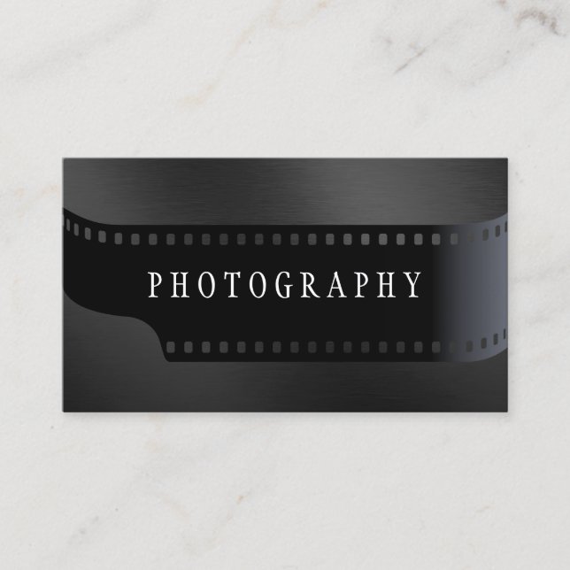 Freelance Photographer film roll Camera Black  Business Card (Front)